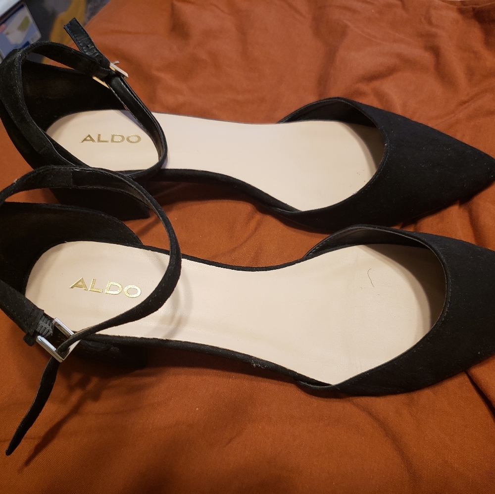 Ankle Strap Black Suede Shoes